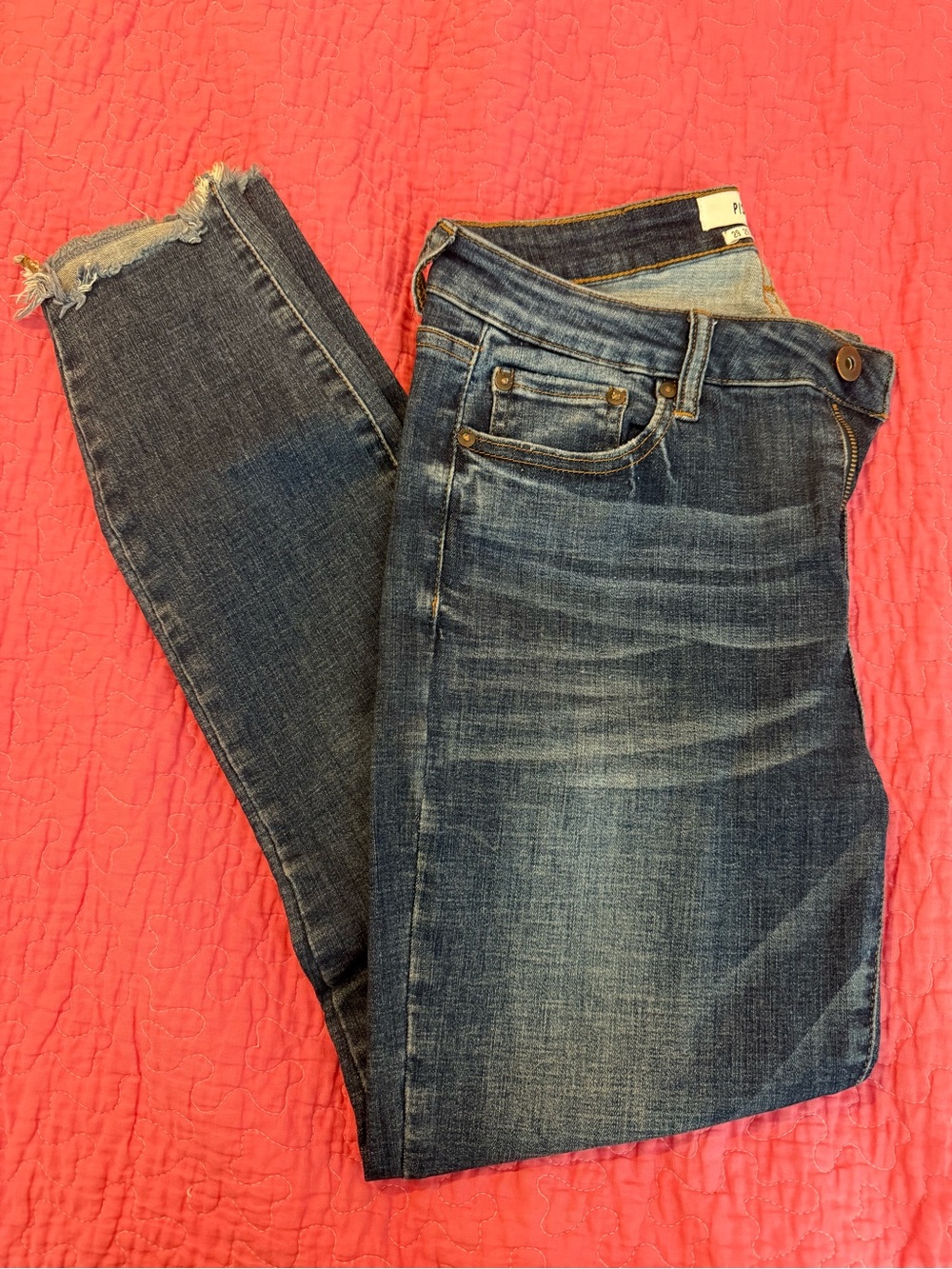 Women's Pistola Dark Wash Distressed Jeans